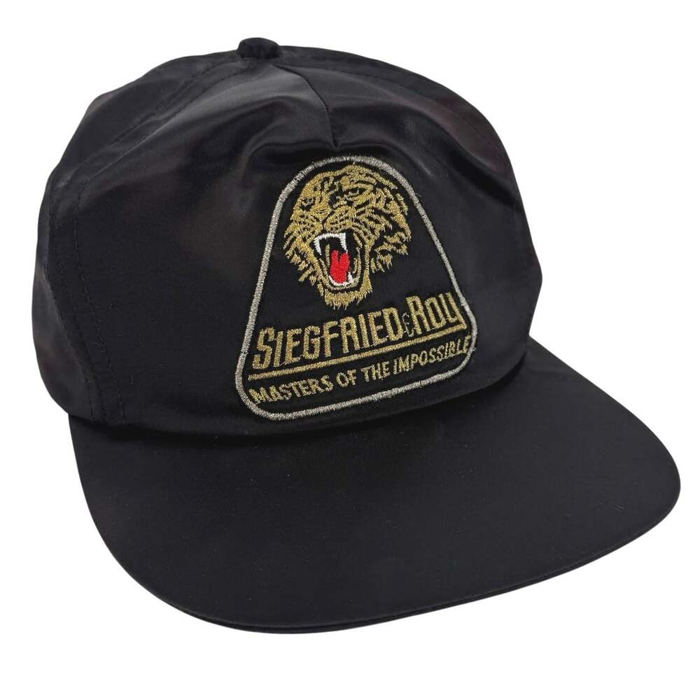 Vintage Siegfried & Roy Masters Of The Impossible Black Tiger Cap Strap Back Hat